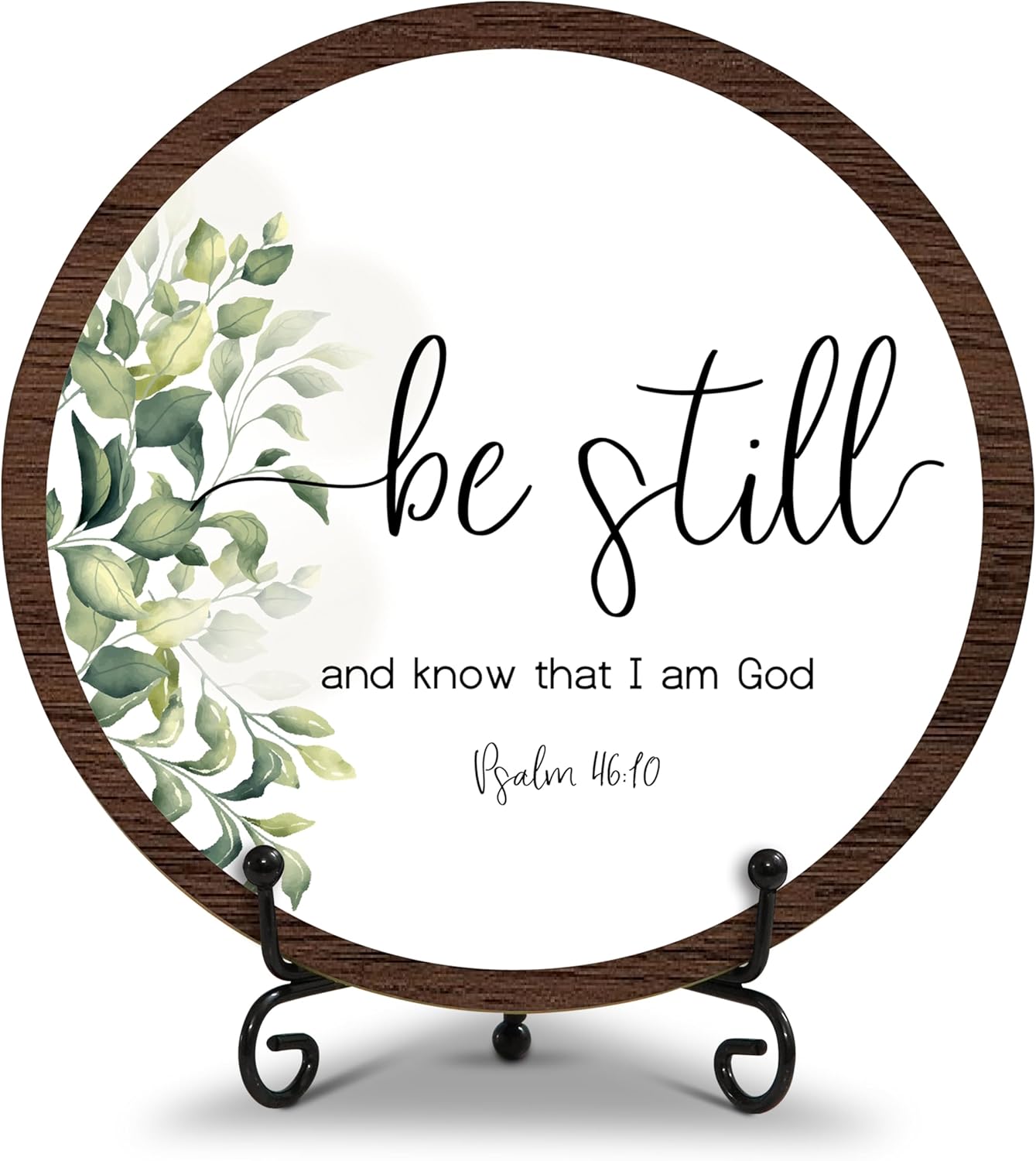 Desk Decor, Religious Gifts, Bible Verse Gifts For Woman Man, Inspirational Round Wood Decor Sign, Living Room Decor And Accessories, Home Office Decorations For Table Shelf -a11