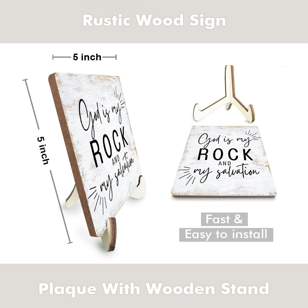 Encouragement Christian Gifts for Women Men Religious Bible Verse Wood Sign Rustic Desk Decor Decorative Classroom Decorations Sign Desk Accessories Shelf Cubicle Decor Wooden Plaque with Wood Stand