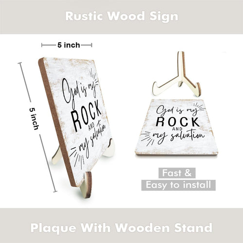 Encouragement Christian Gifts for Women Men Religious Bible Verse Wood Sign Rustic Desk Decor Decorative Classroom Decorations Sign Desk Accessories Shelf Cubicle Decor Wooden Plaque with Wood Stand