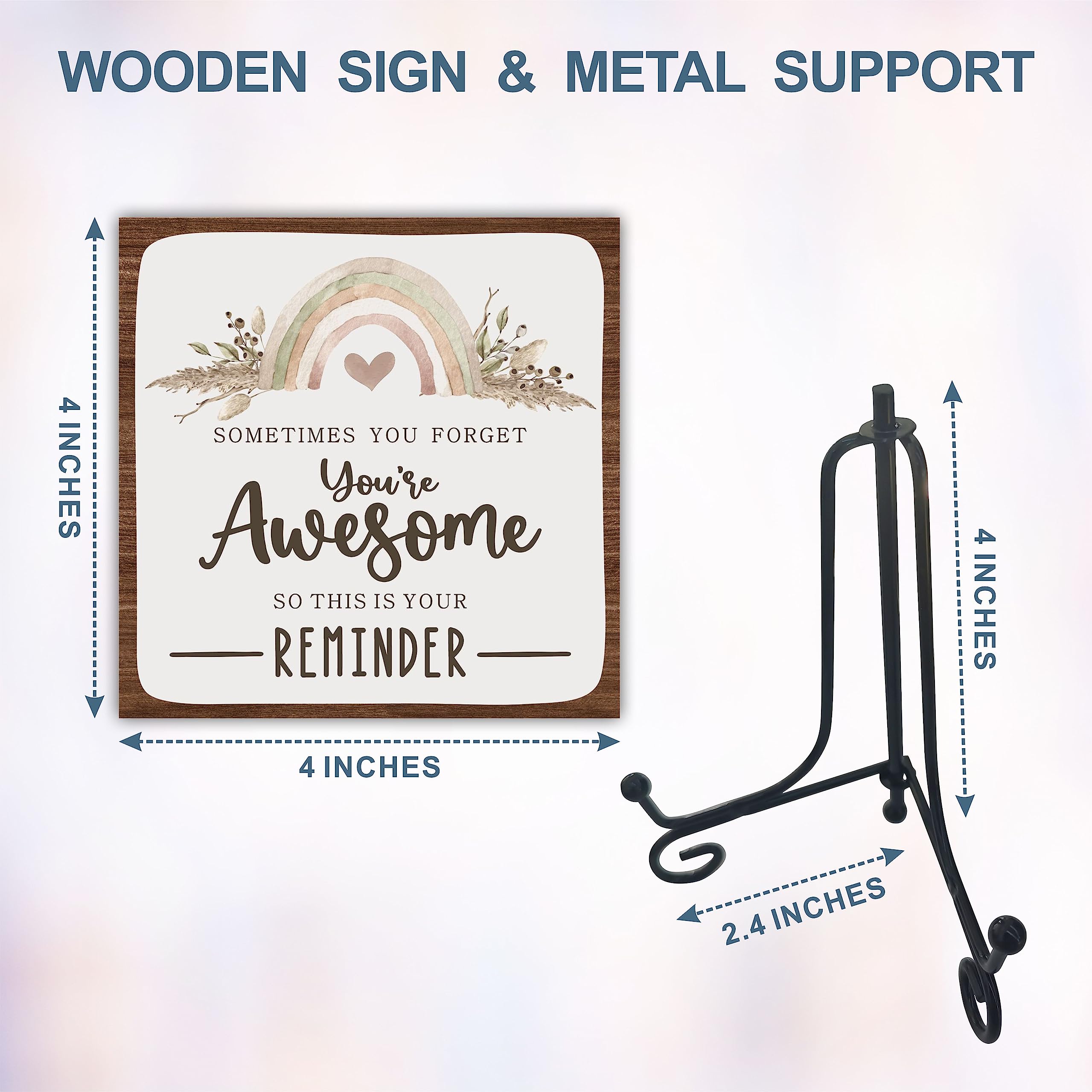 You Are Awesome Wooden Motivational Office Desk Decor 4in - Never Forget The Difference You Make