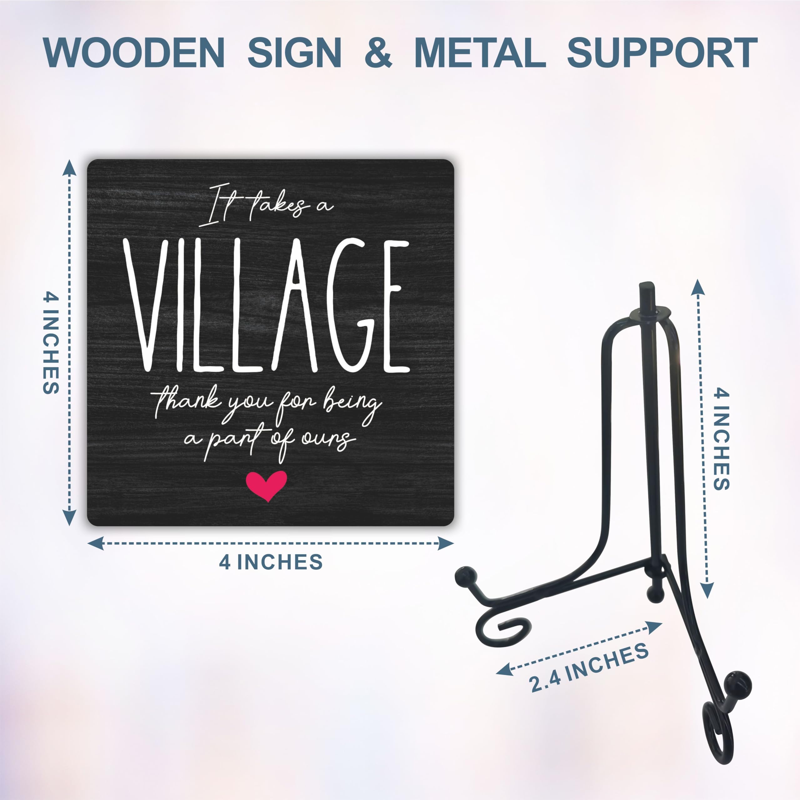 Black Wooden Motivational Office Desk Decor 4in - Never Forget The Difference You Make