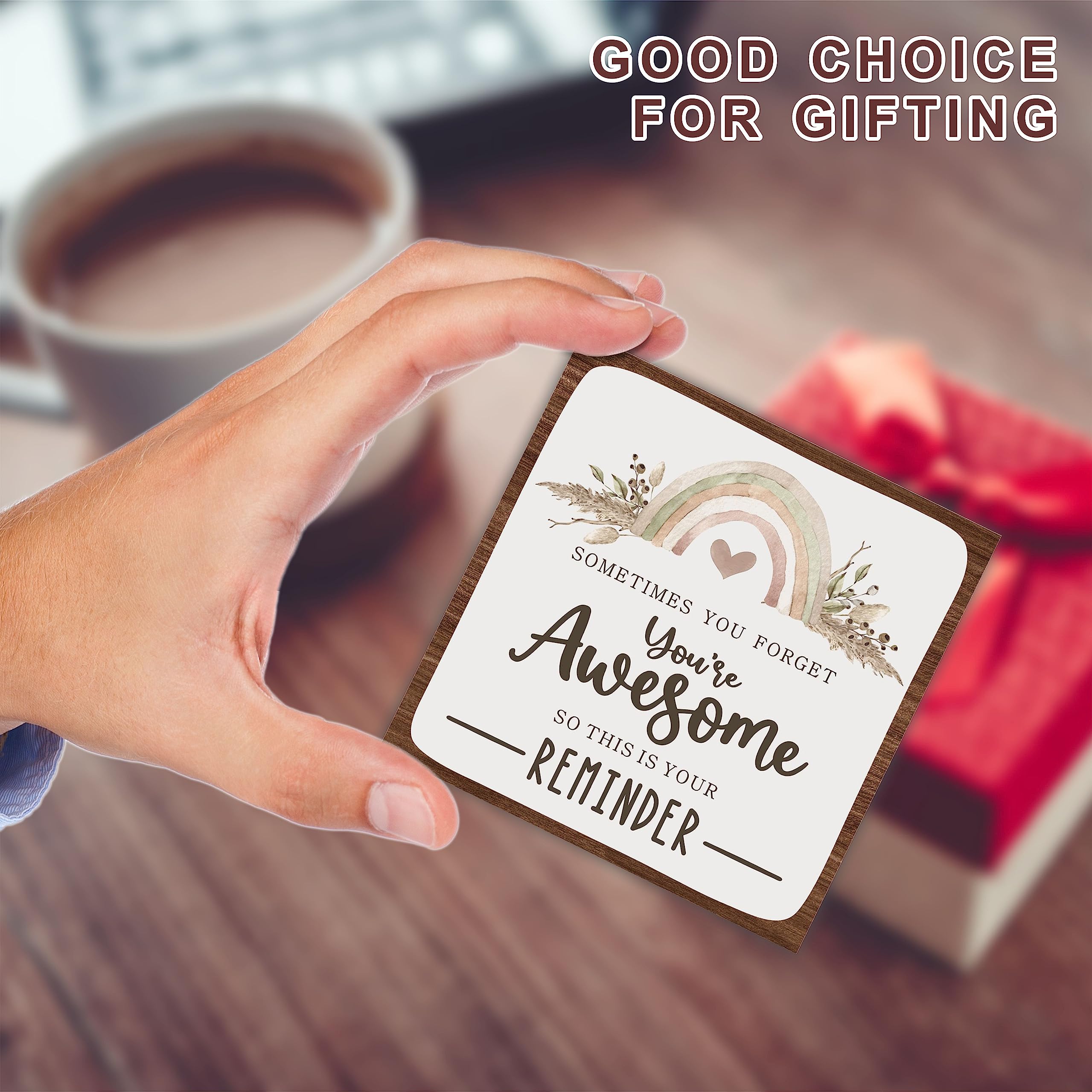 You Are Awesome Wooden Motivational Office Desk Decor 4in - Never Forget The Difference You Make